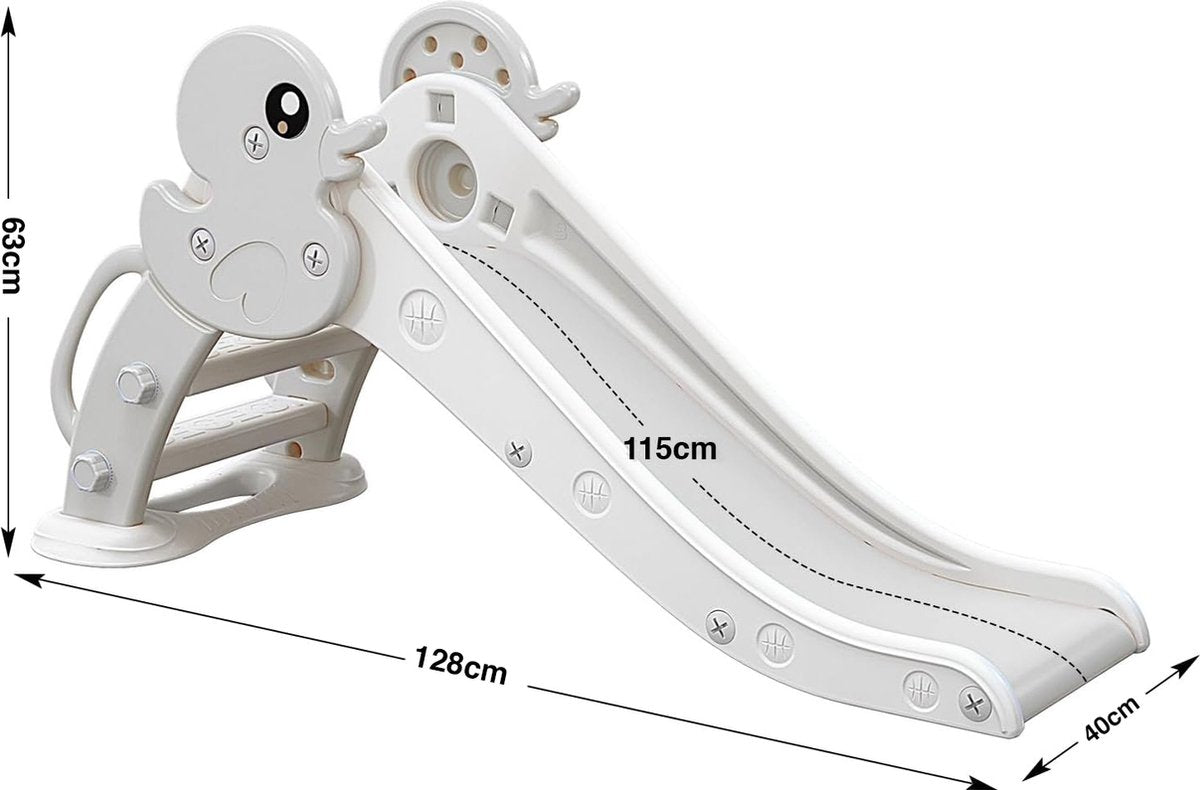 ComfyKidz® Glijbaan Peuter | Binnen & Buiten | Veilig, Compact & Duurzaam | Grijs/Wit