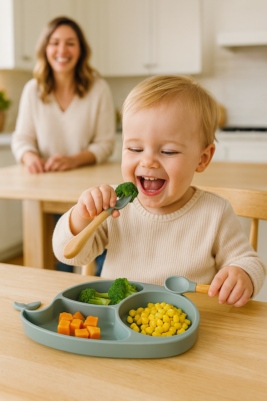 ComfyKidz® Siliconen Baby Servies Set Groen