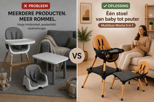 ComfyKidz® MultiSeat Mocha 5 in 1 | Kinderstoel incl. Speeltafel