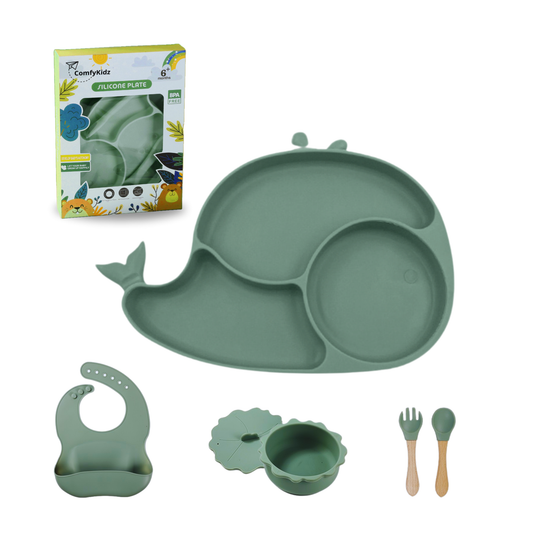 ComfyKidz® Siliconen Baby Servies Set Groen