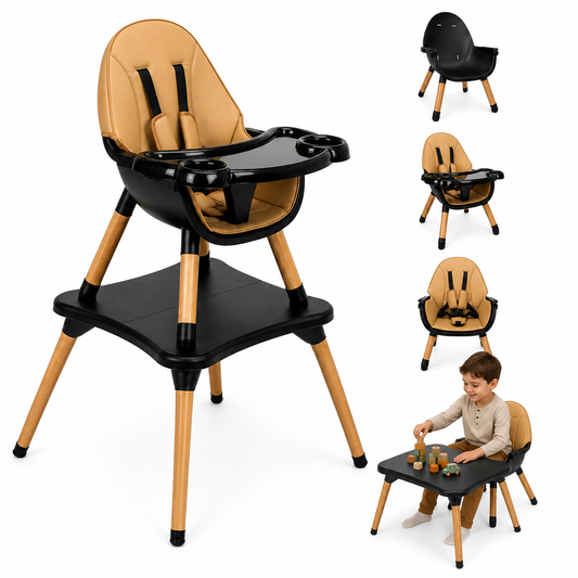 ComfyKidz® MultiSeat Mocha 5 in 1 | Kinderstoel incl. Speeltafel