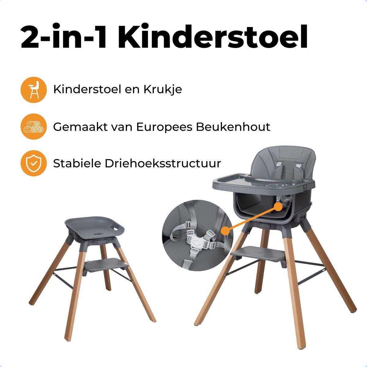 ComfyKidz® Twist 'n Sit 360° | Donkergrijs
