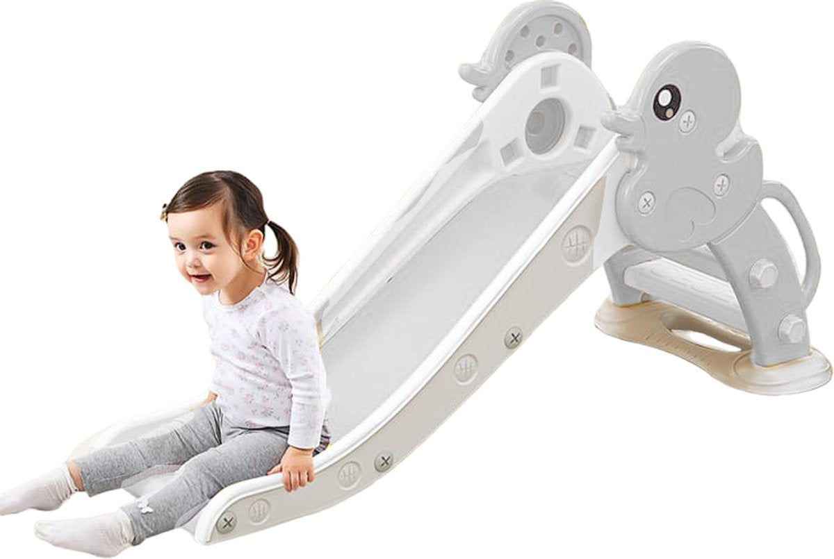 ComfyKidz® Glijbaan Peuter | Binnen & Buiten | Veilig, Compact & Duurzaam | Grijs/Wit