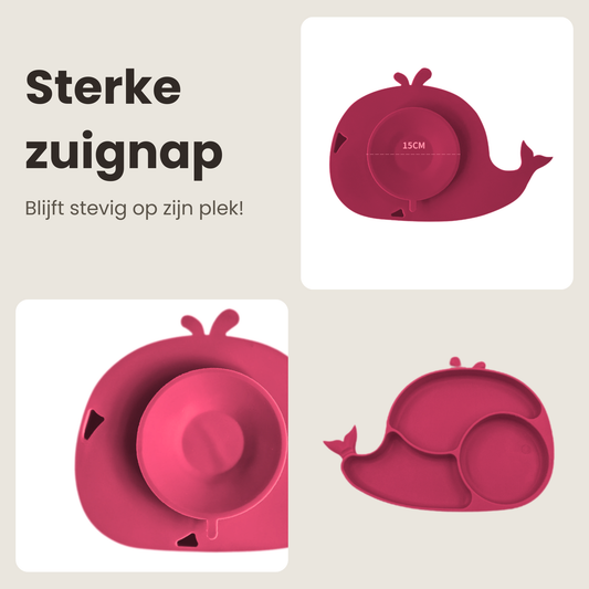 ComfyKidz® Siliconen Baby Servies Set RozeRood