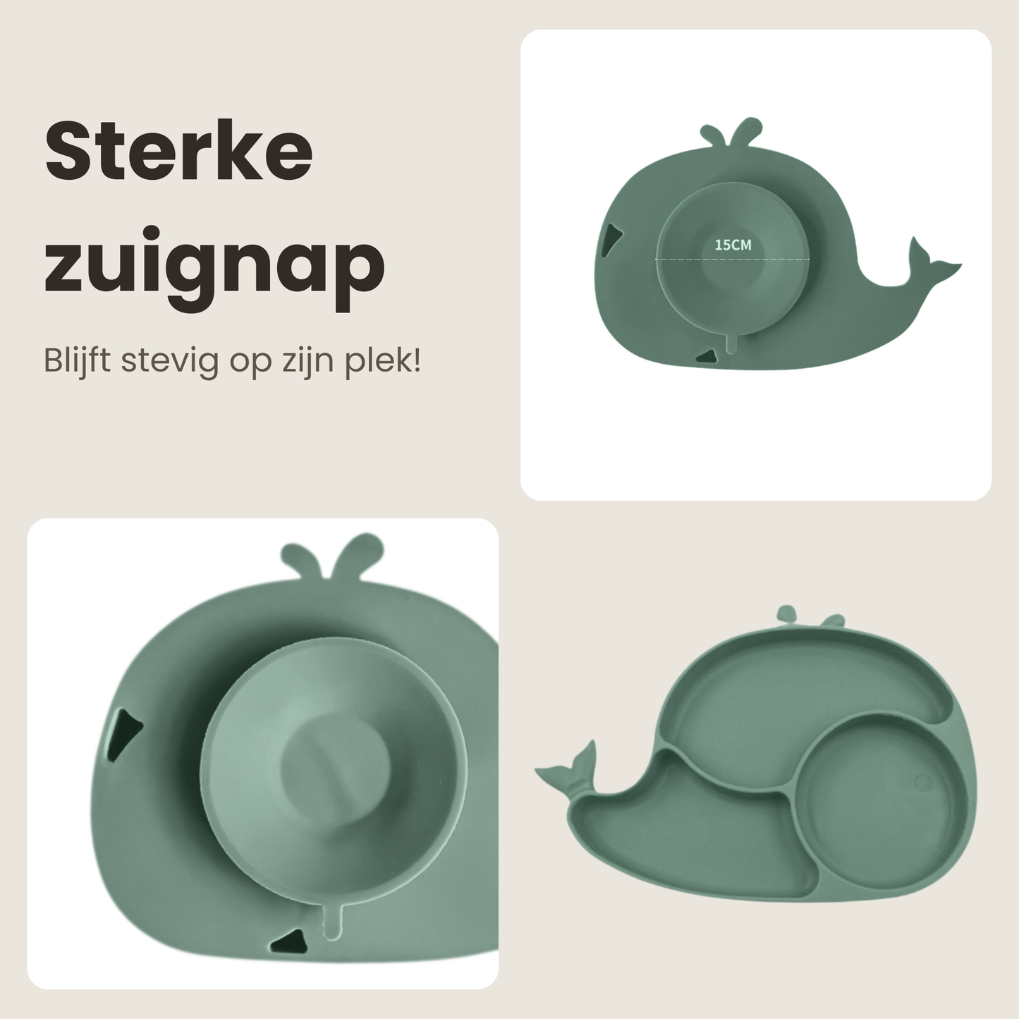 ComfyKidz® Siliconen Baby Servies Set Groen
