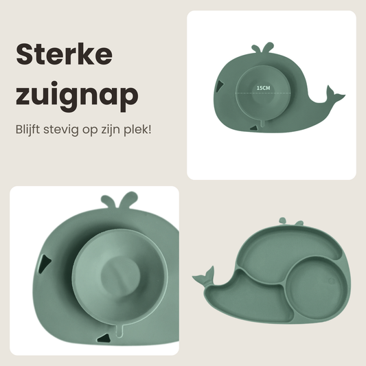ComfyKidz® Siliconen Baby Servies Set Groen