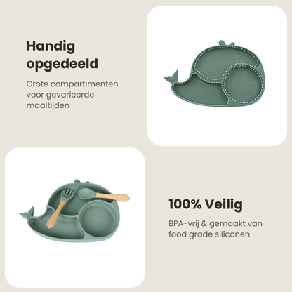 ComfyKidz® Siliconen Baby Servies Set Groen