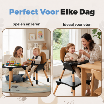 ComfyKidz® MultiSeat Mocha 5 in 1 | Kinderstoel incl. Speeltafel