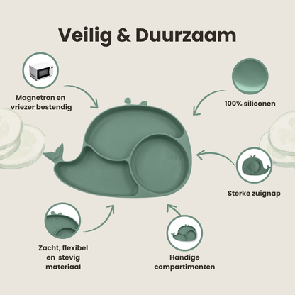 ComfyKidz® Siliconen Baby Servies Set Groen