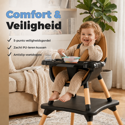 ComfyKidz® MultiSeat Mocha 5 in 1 | Kinderstoel incl. Speeltafel