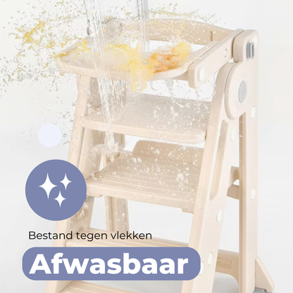 ComfyKidz® Inklapbare 3-in-1 Leertoren & Kinderstoel Beige