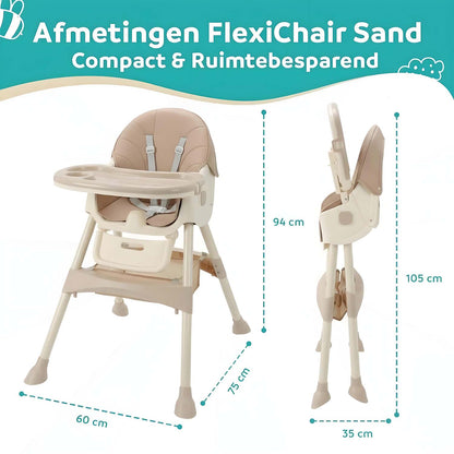 ComfyKidz® FlexiChair Rose: Inklapbare Kinderstoel met Schommelstand, Voetensteun & Wieltjes (Oud Roze)