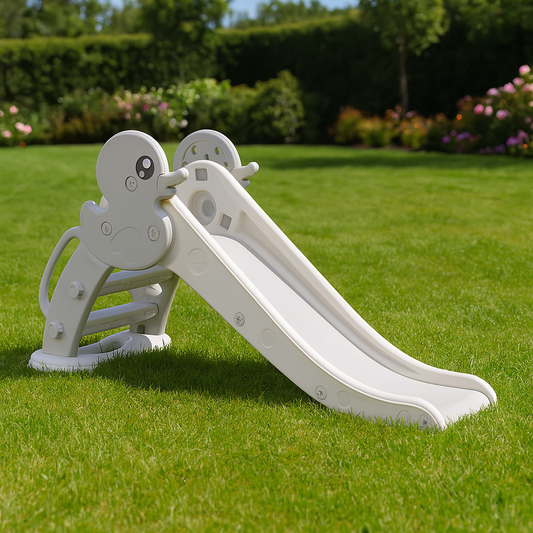 ComfyKidz® Glijbaan Peuter | Binnen & Buiten | Veilig, Compact & Duurzaam | Grijs/Wit