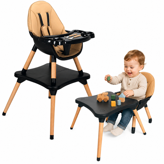 ComfyKidz® MultiSeat Mocha 5 in 1 | Kinderstoel incl. Speeltafel
