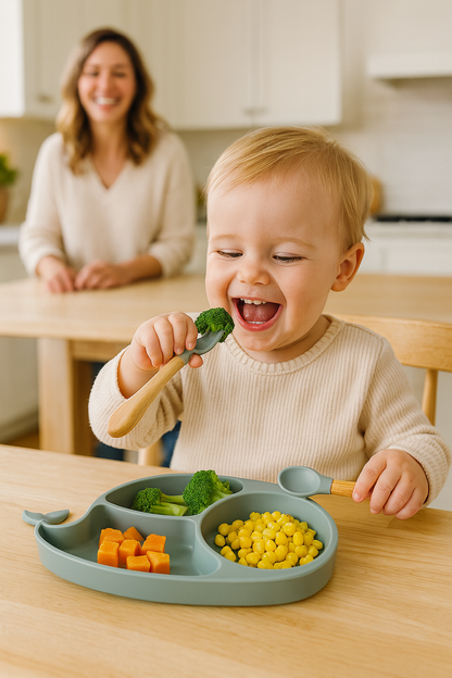 ComfyKidz® Siliconen Baby Servies Set Groen