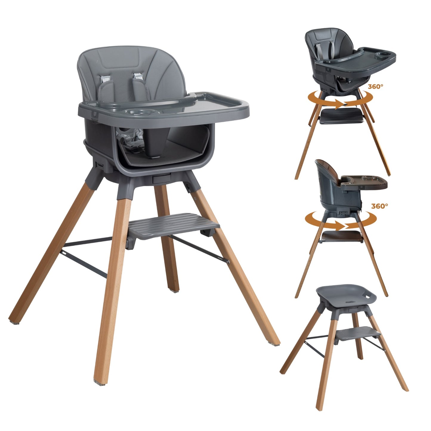 ComfyKidz® Twist 'n Sit 360° | Donkergrijs