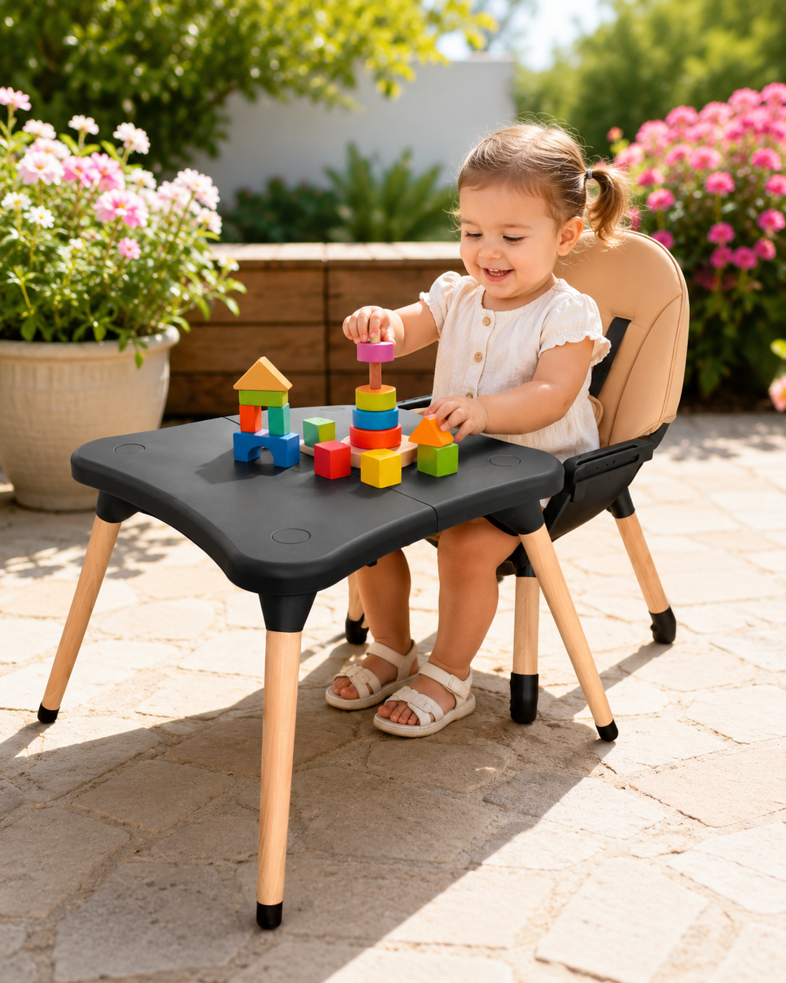 ComfyKidz® MultiSeat Mocha 5 in 1 | Kinderstoel incl. Speeltafel